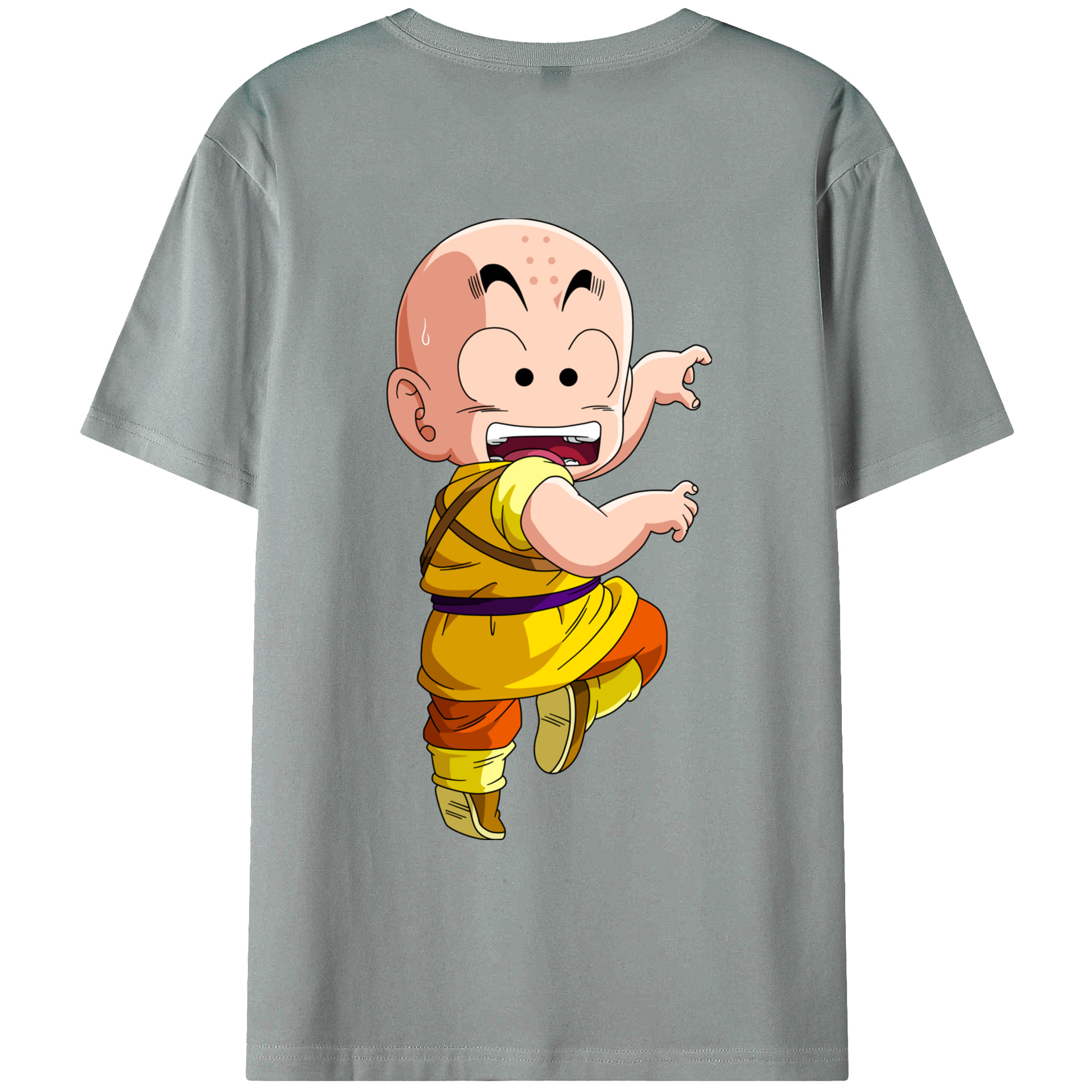 （画像用） ドラゴンボール クリリン DRAGON BALL krillin 綿100％ メンズ半袖Tシャツ（バックプリント） 通気性